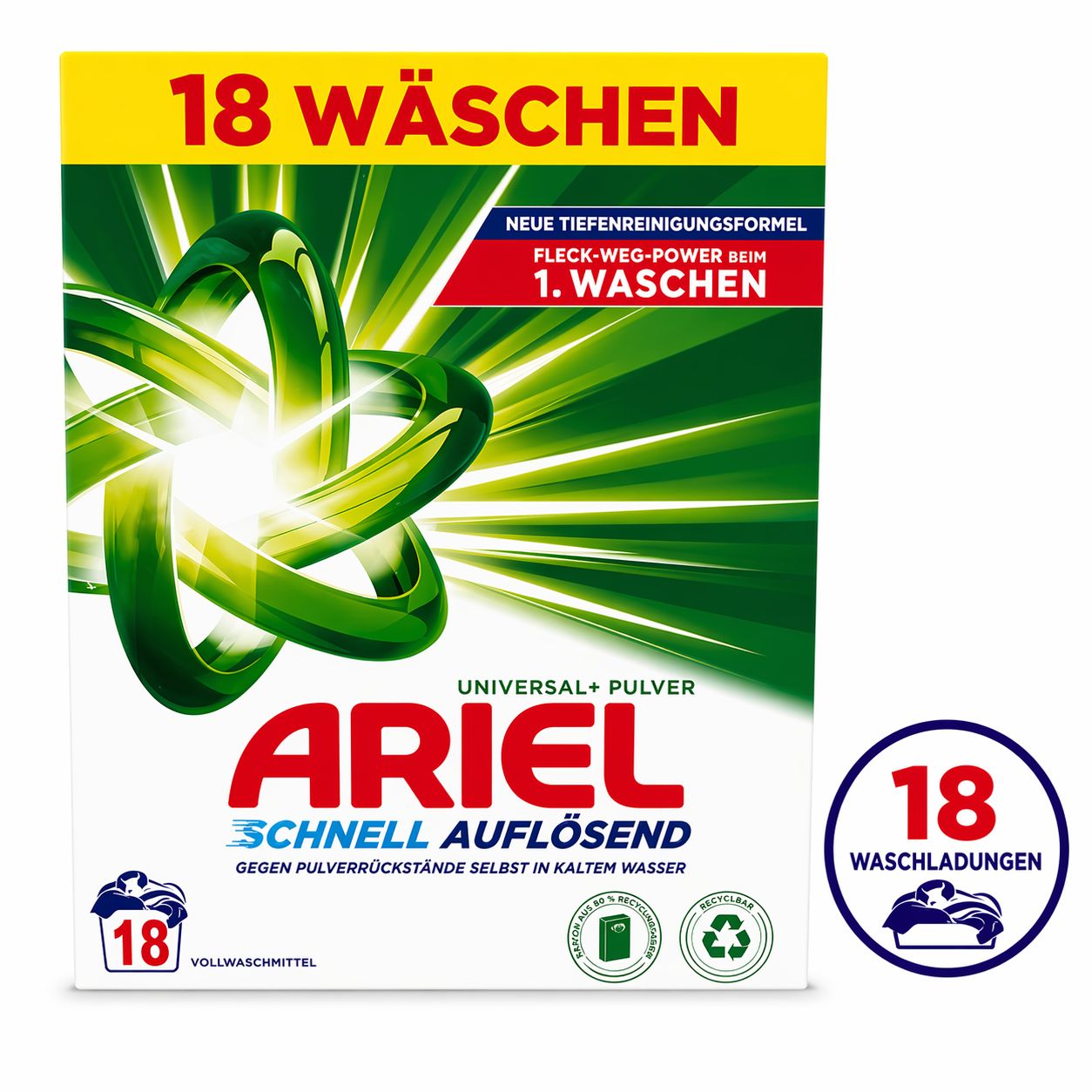 Ariel Universal+ Pulver Regulär Vollwaschmittel – 18 WL